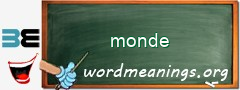 WordMeaning blackboard for monde